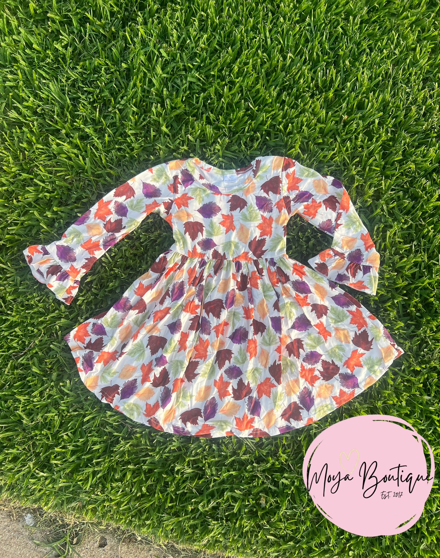 Long Sleeve Leaf Dress