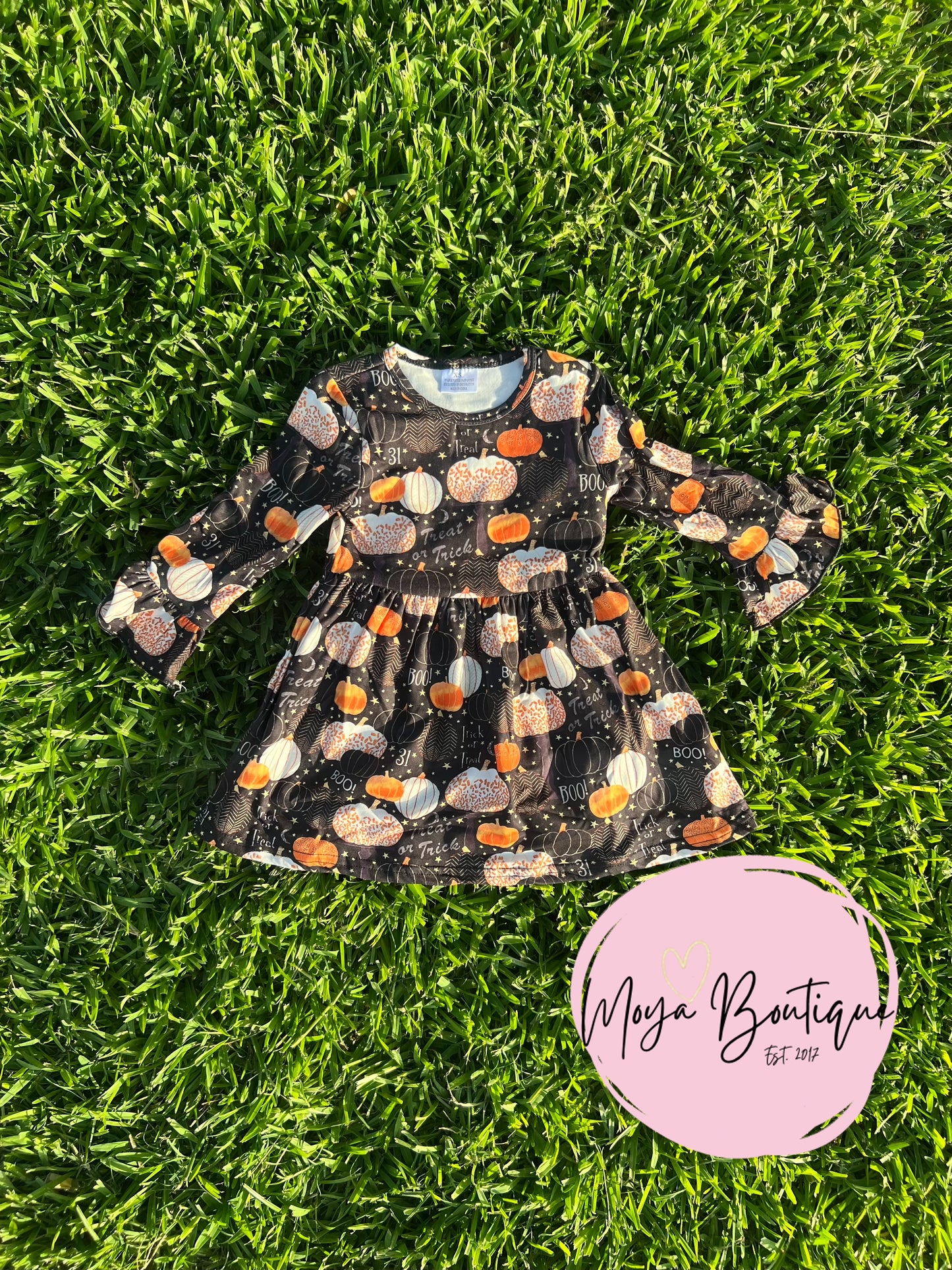 Glitter Pumpkin Ruffle Dress