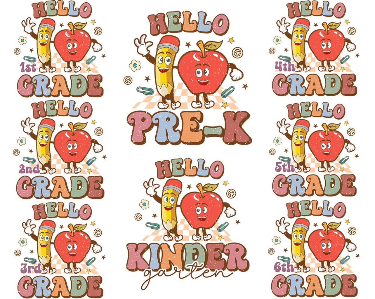 Pencil & Apple (Prek-1st)