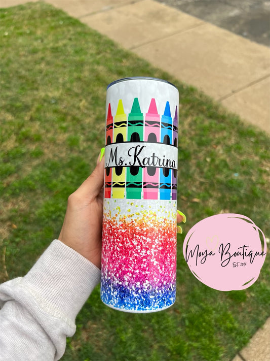Rainbow Crayon 20oz Tumbler