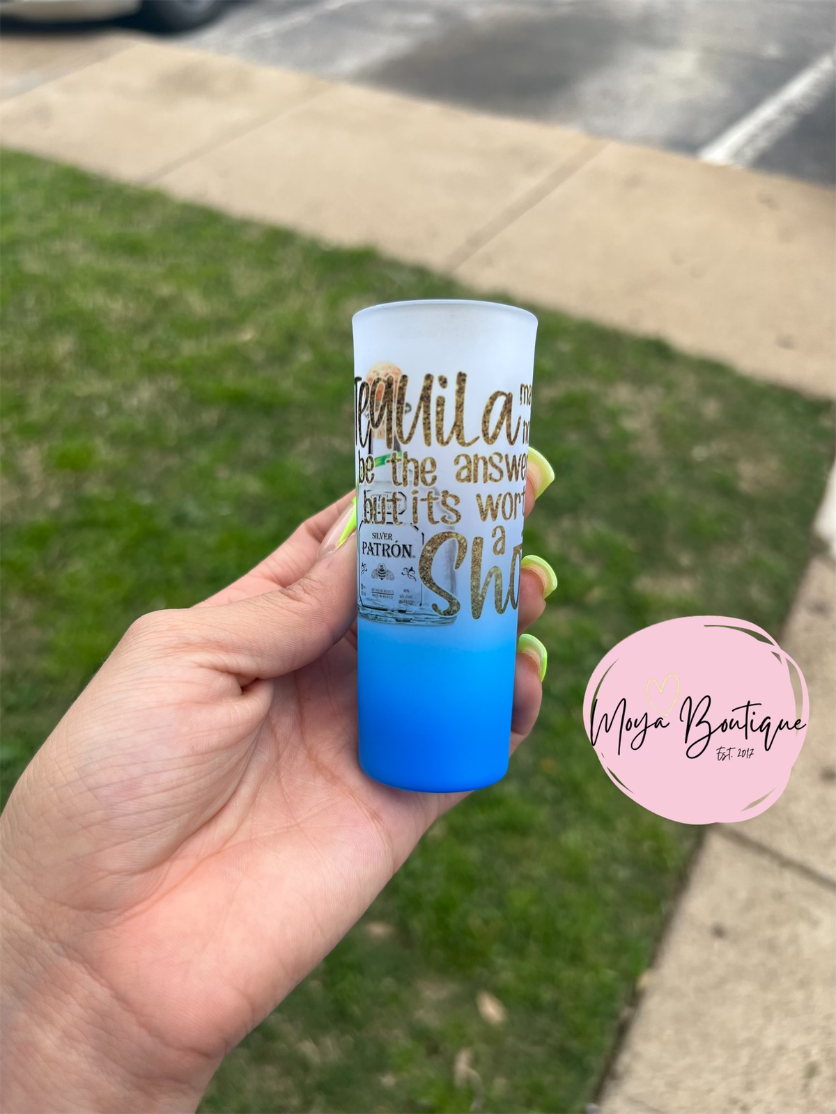 Tequila Blue Shot Glass