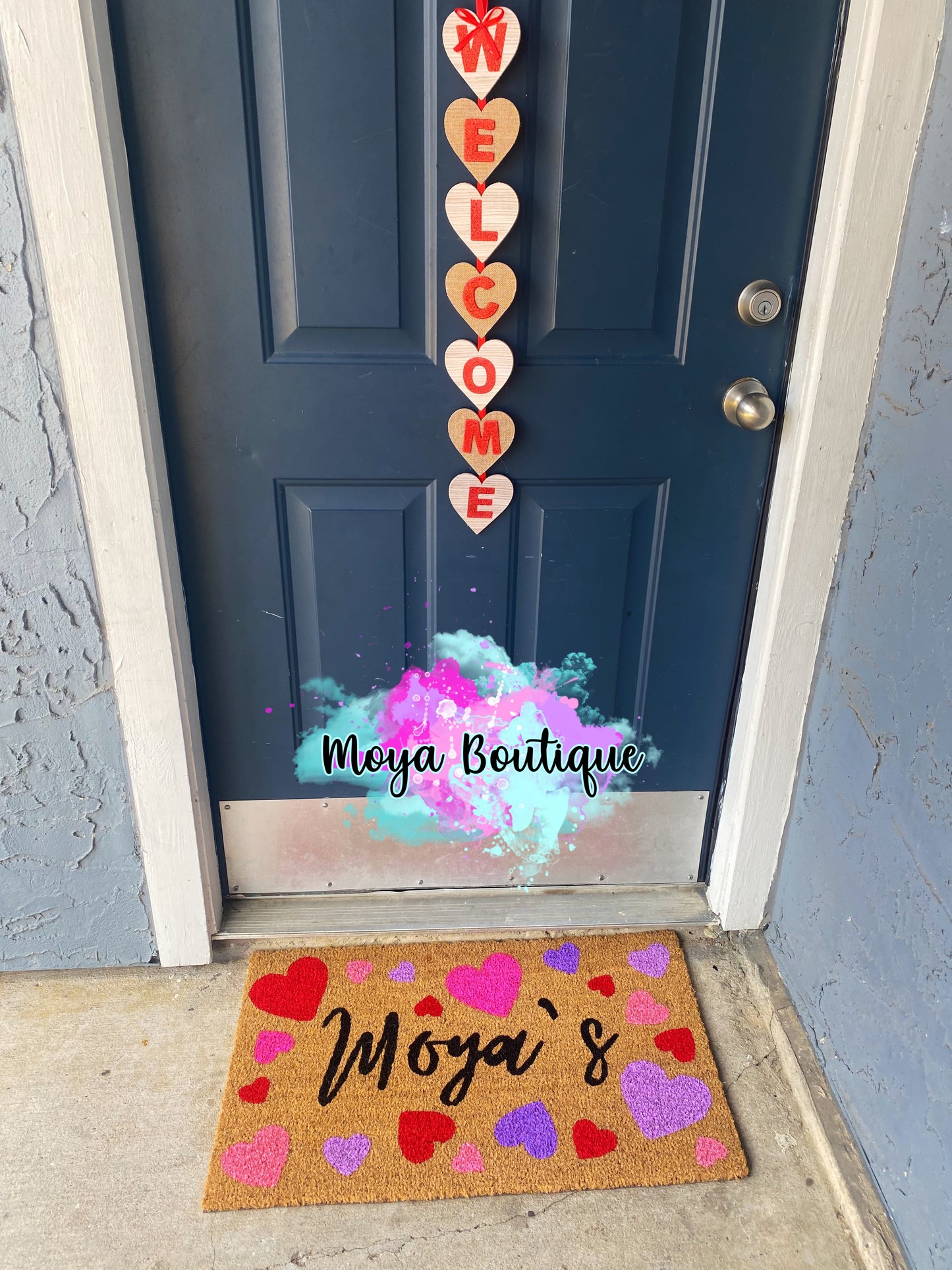 Heart Name Mat