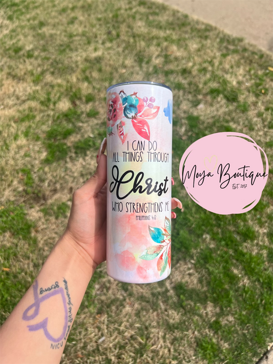 Christ who strengthens us tumbler