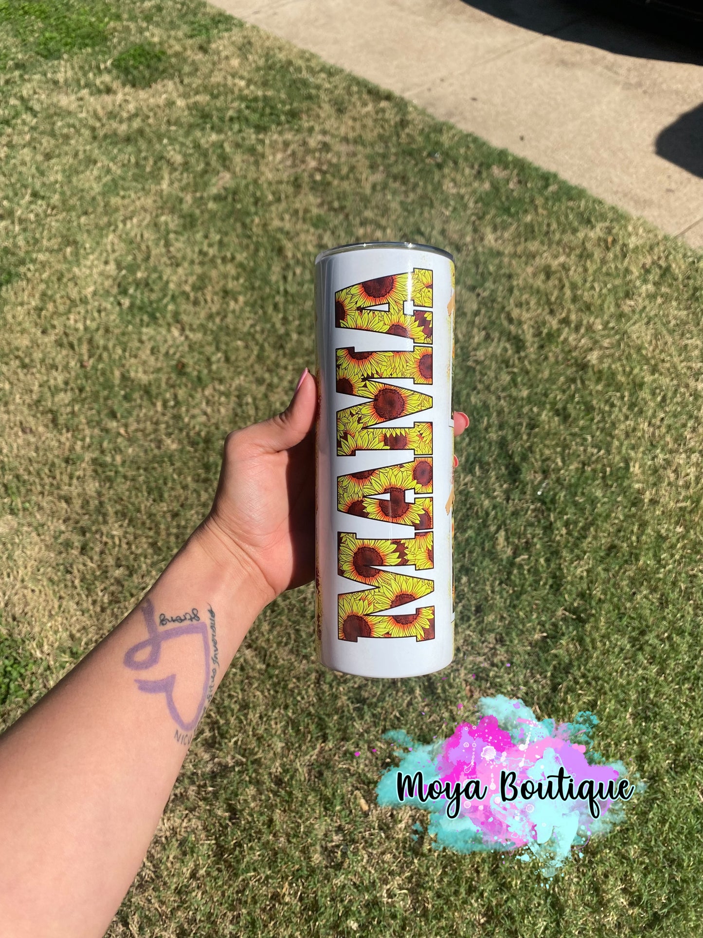 Sunflower Mama Custom Photo 20oz Tumbler