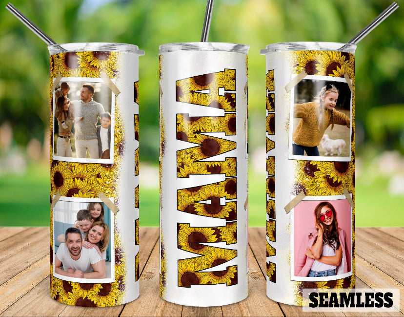 Sunflower Mama Custom Photo 20oz Tumbler