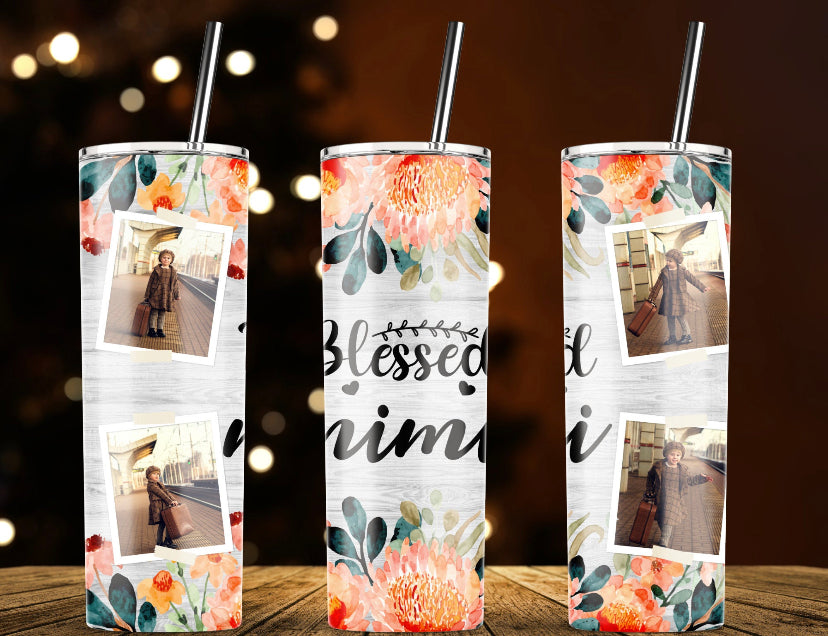 Custom Photo Blessed Mimi 20oz Tumbler