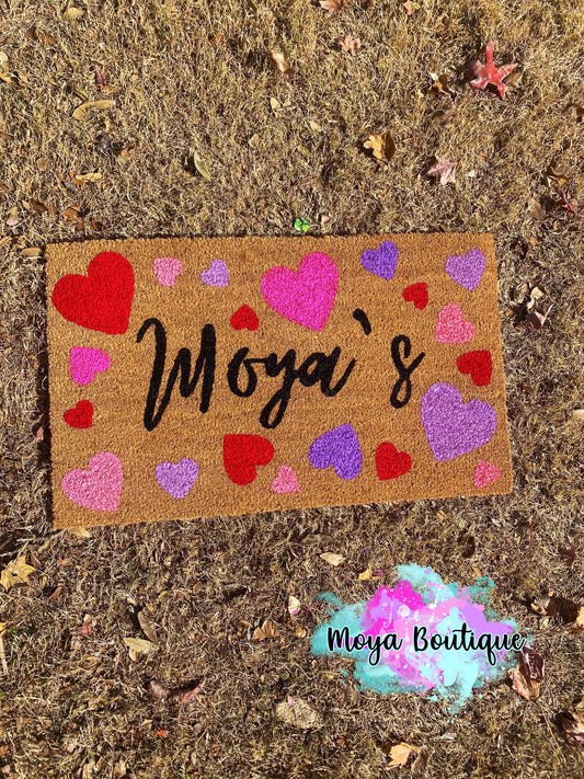 Heart Name Mat