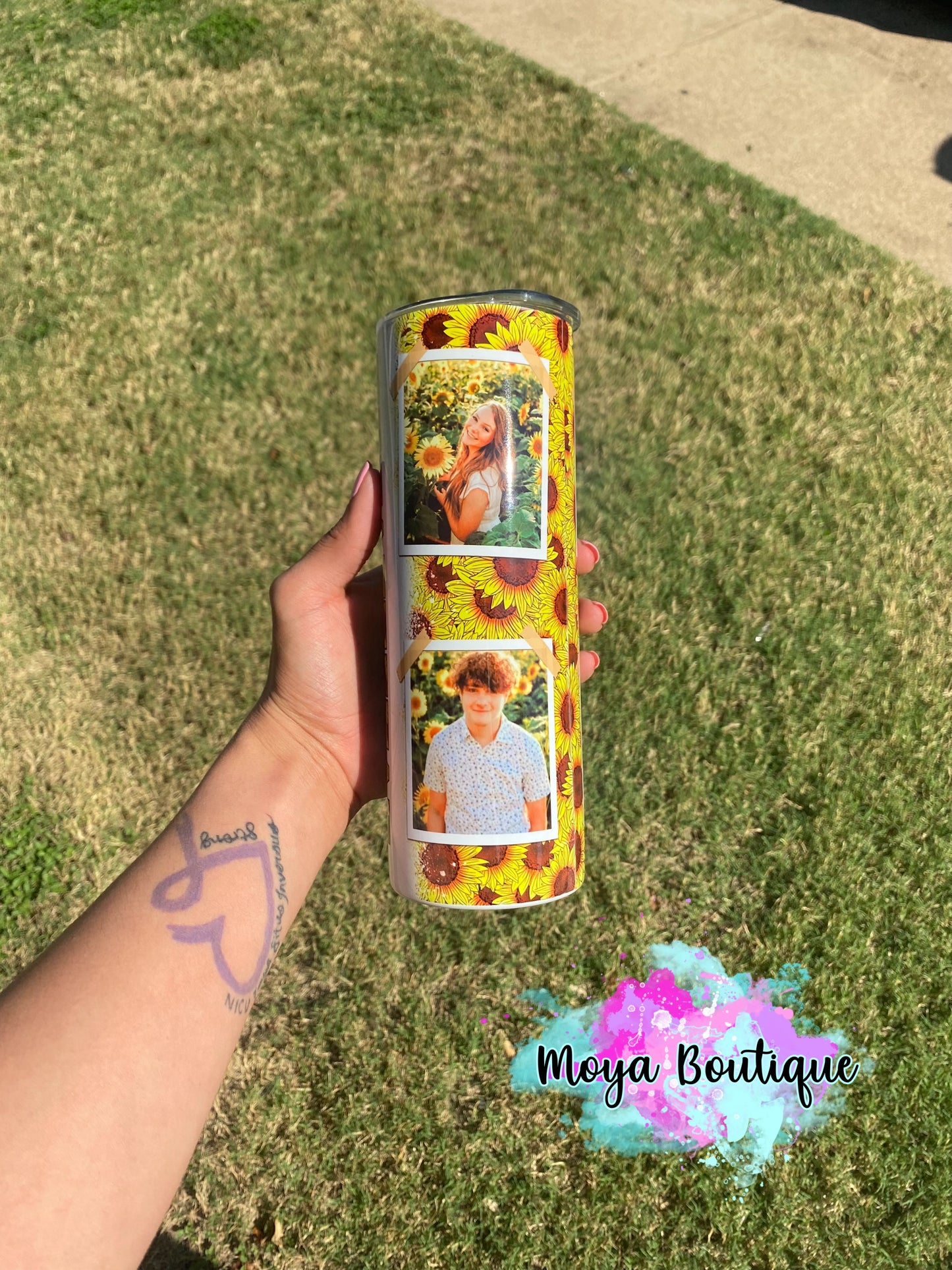 Sunflower Mama Custom Photo 20oz Tumbler