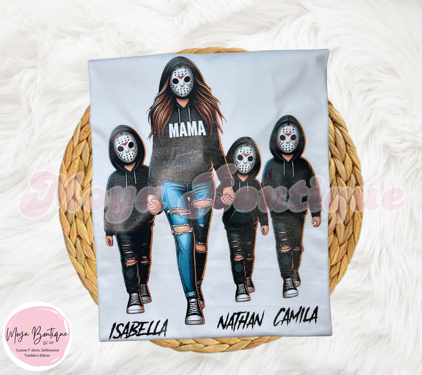 Mama Horror & Kids Name Shirt