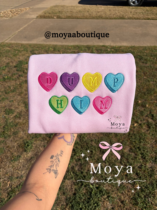 Dump Him Hearts Crewneck Sweater