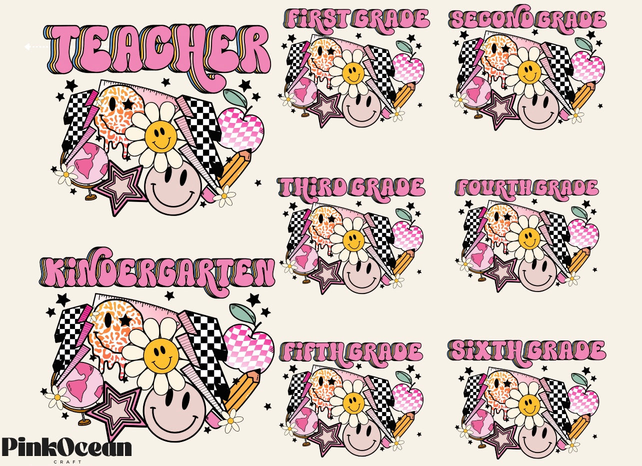 Pink Checkered Retro (Kinder-2nd)