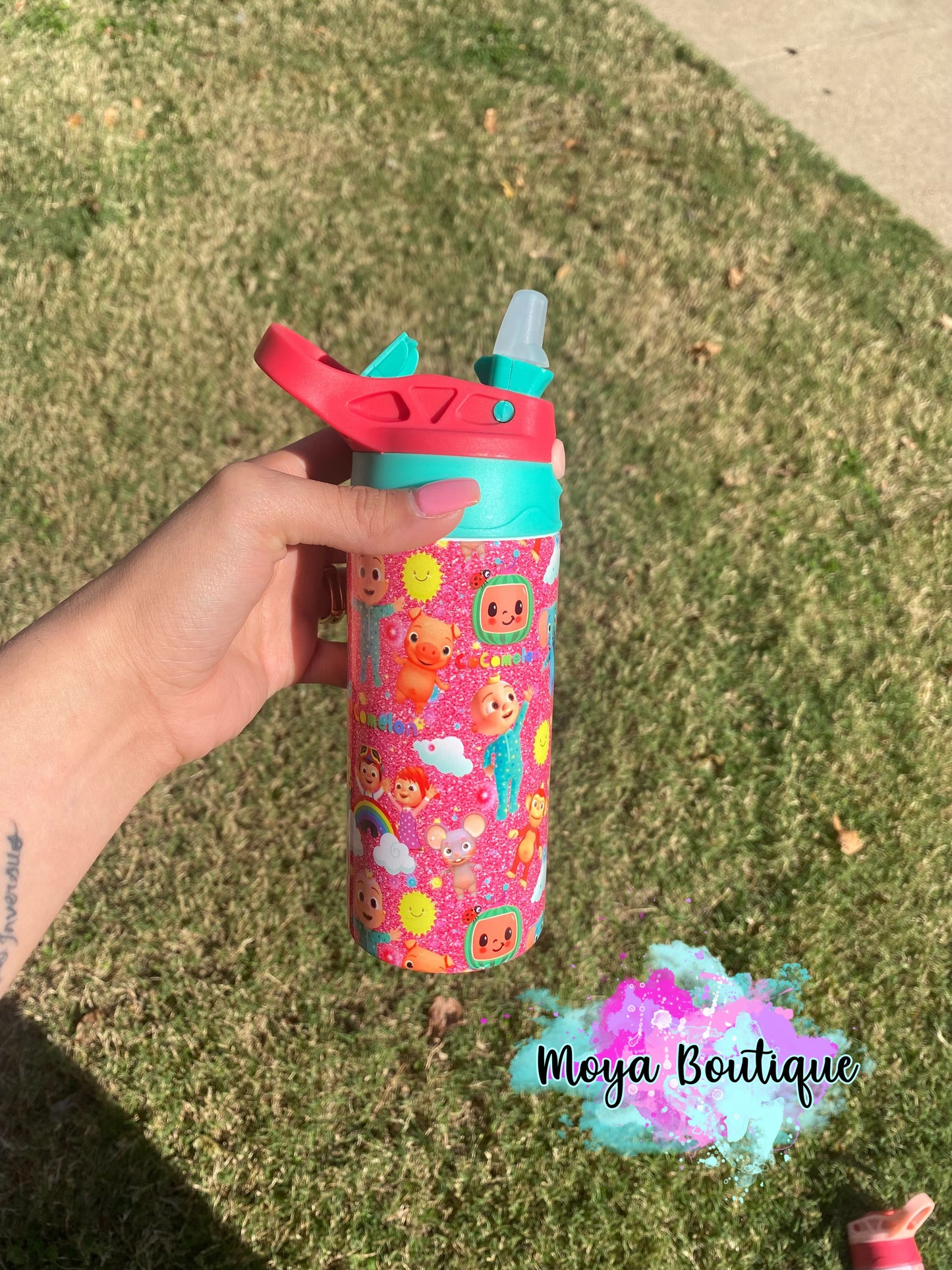 Pink Glitter Cocomelon Tumbler/Sippy